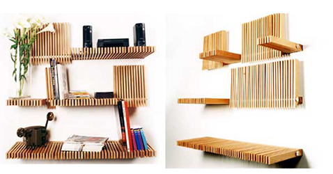 estante com palitos retrateis