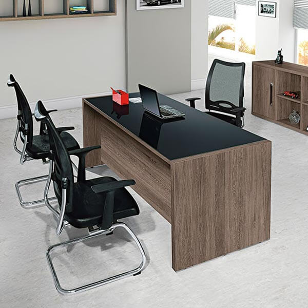 mesa linha premium tampo de vidro soline moveis 600