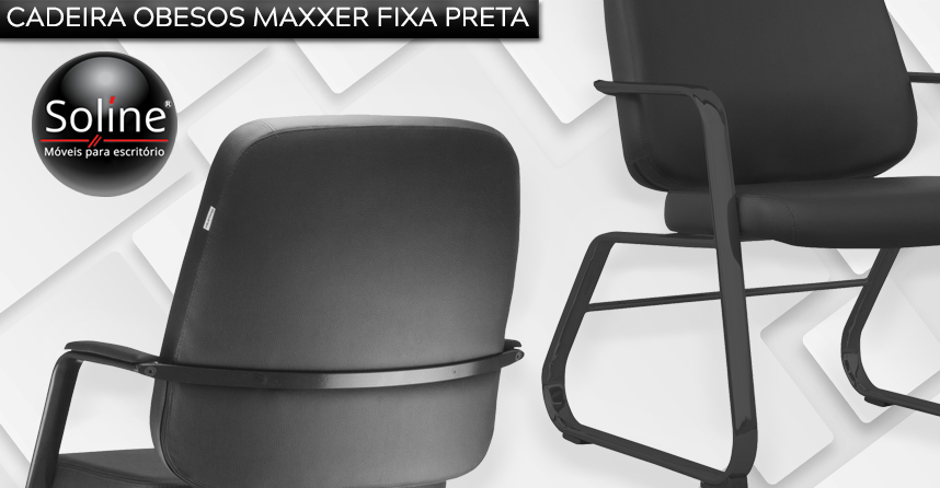 cadeira fixa preta obesos maxxer.