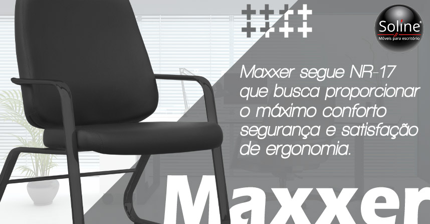 Cadeira Fixa preta para Obesos Maxxer.