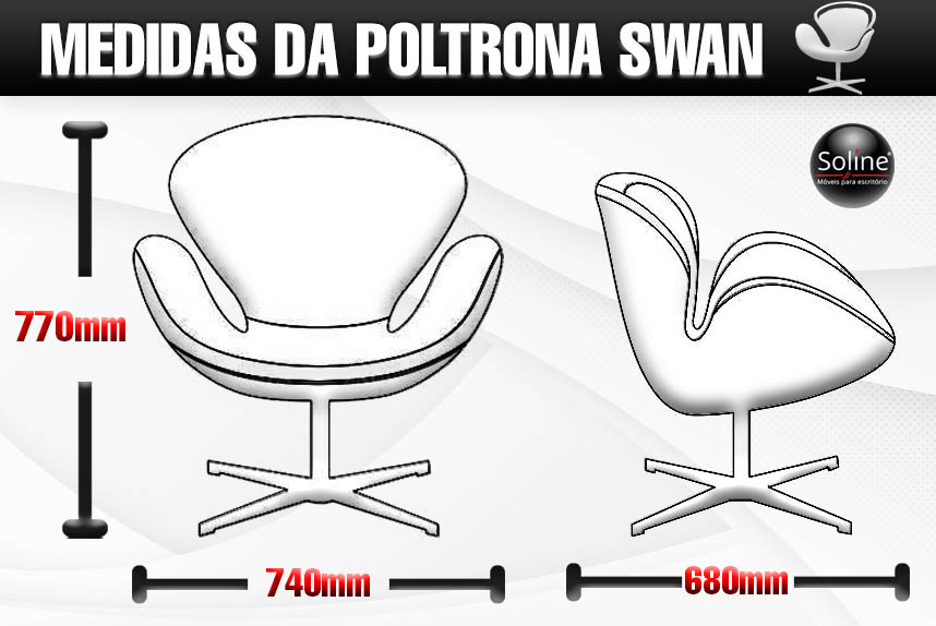 poltrona swan medidas