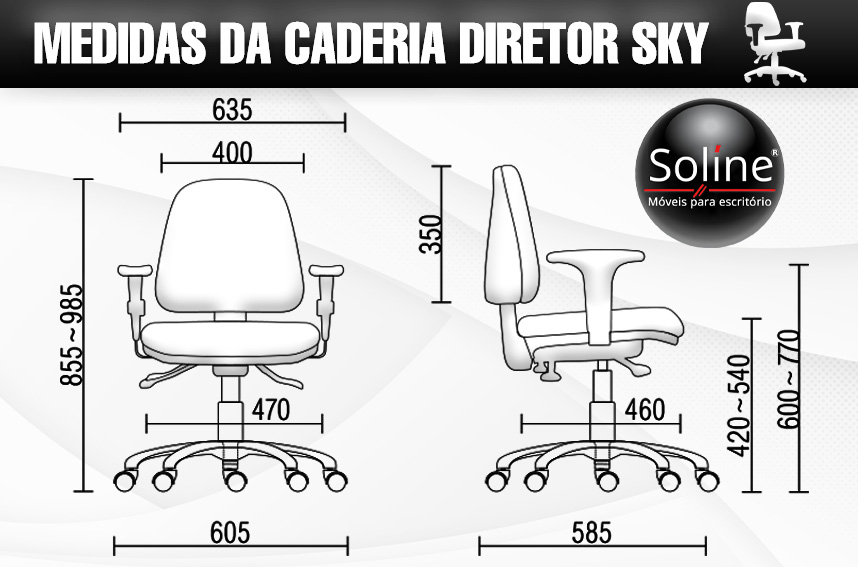 cadeira ergonômica diretor sky nr17 