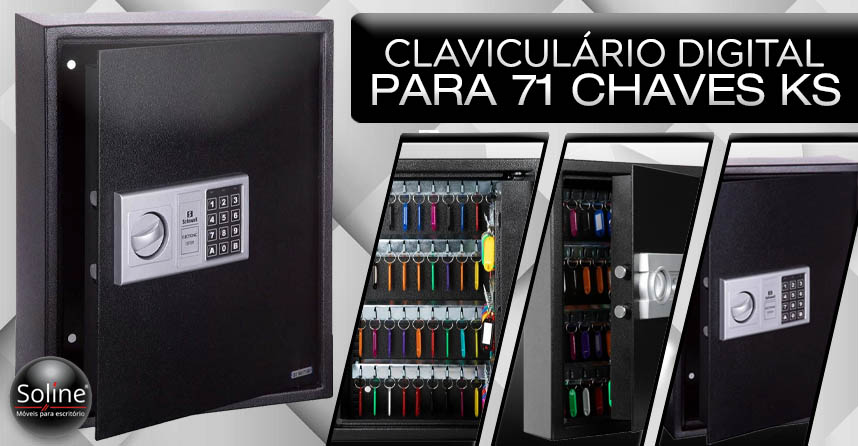 Claviculário Cofre Digital para 71 Chaves KS para sua segurança e seu ambiente