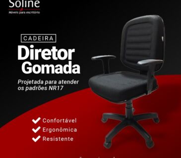 0601-Mais conforto para o seu trabalho Conheça a Cadeira Diretor Gomada Giratória NR17