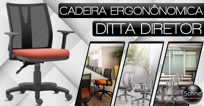 Cadeira Ergonômica Ditta com designer inovador melhor cadeira custo beneficio da soline moveis, aproveite estas promoção.