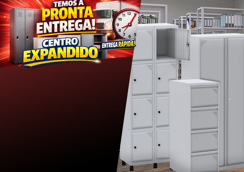 Móveis de aço resistentes e duráveis, ideais para ambientes industriais, comerciais e corporativos