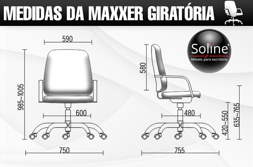 cadeira para obesos maxxer giratória preta