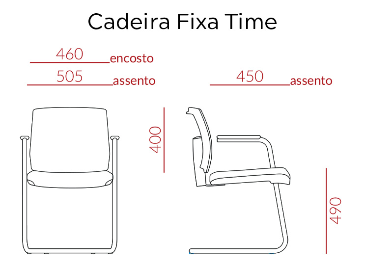 medidas da cadeira fixa time