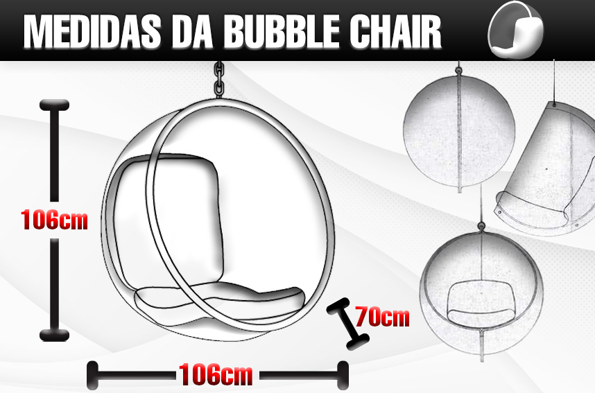 poltrona bubble chair medidas