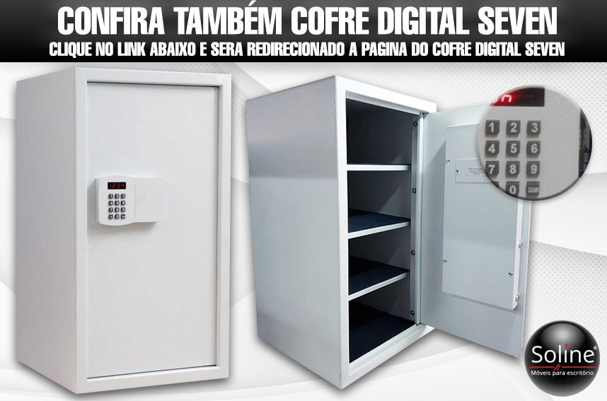 cofre digital seven, soline moveis com variedade de cofres digitais mecânicos concretados e cash box, confira em nosso site