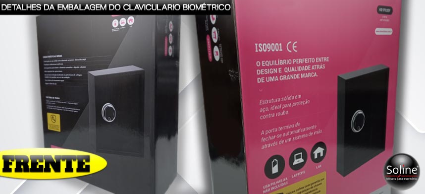 Claviculario Biometrico para 71 Chaves embalagem