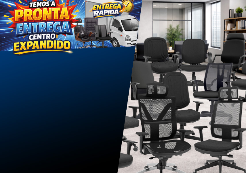 Cadeiras para escritório a pronta entrega com design ergonômico e conforto