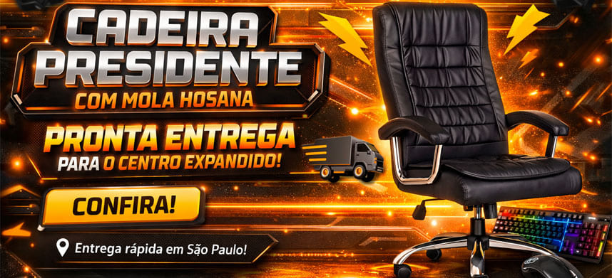 Cadeira Presidente com Mola Hosana ergonômica para escritório com encosto alto e design moderno