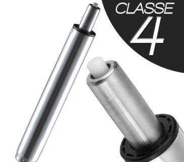 Pistão alto cromado para cadeira de portaria Classe 4, peça reforçada para regulagem de altura em cadeiras altas e banquetas.